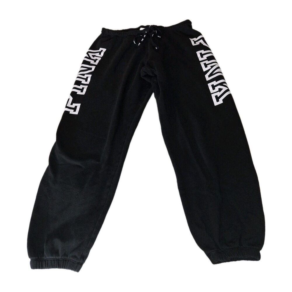 Victoria's Secret PINK Jogger Sweatpant Campus Big Logo Black M